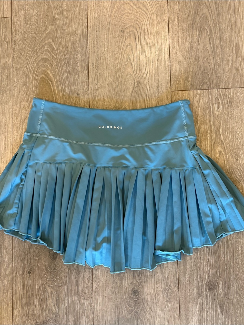 Goldhinge Pleated Athletic Mini Skirt with Shorts Blue Size M/L